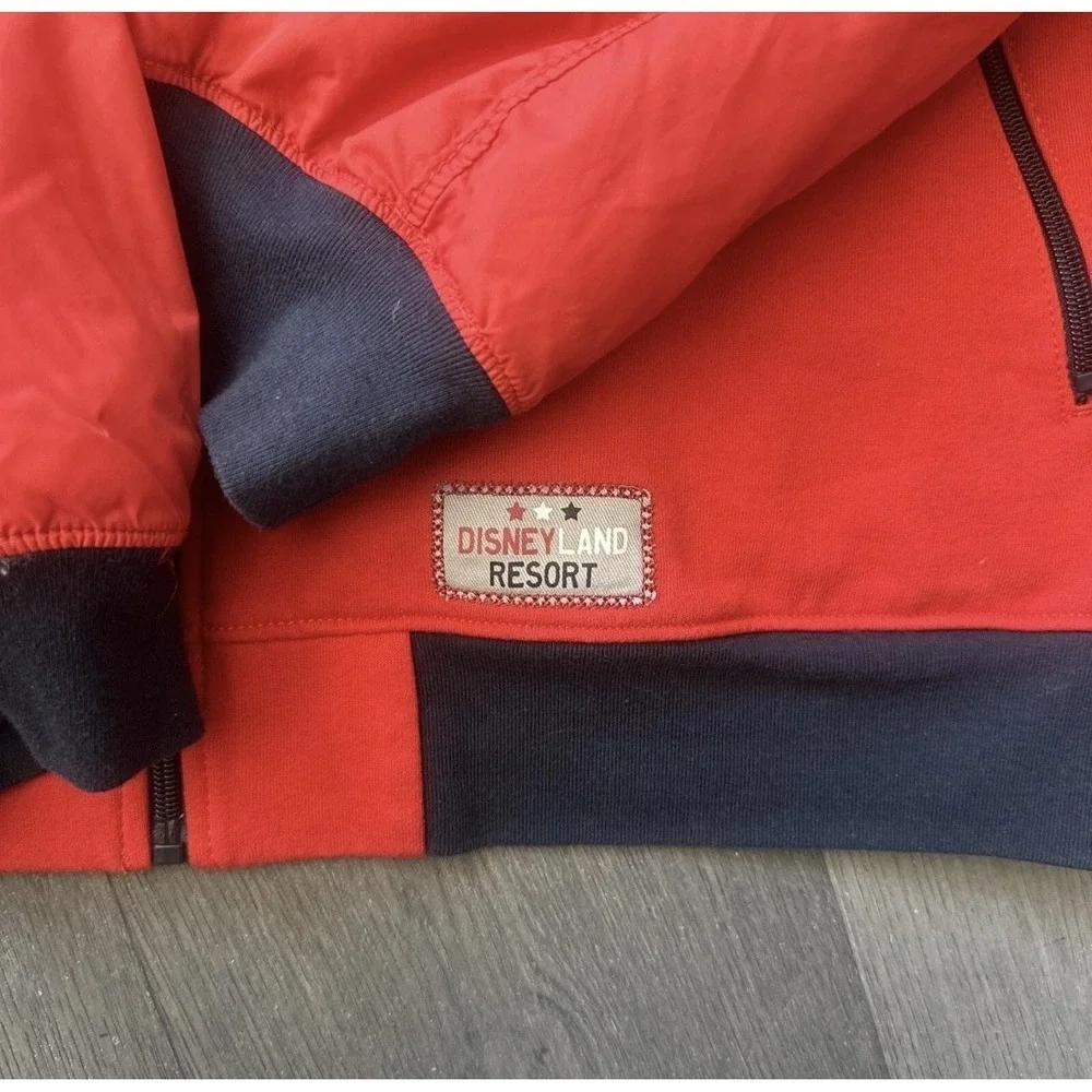 Disney Parks Jacket Mens XL‎ Red Hooded Full Zip Disneyland Resort Mickey 55